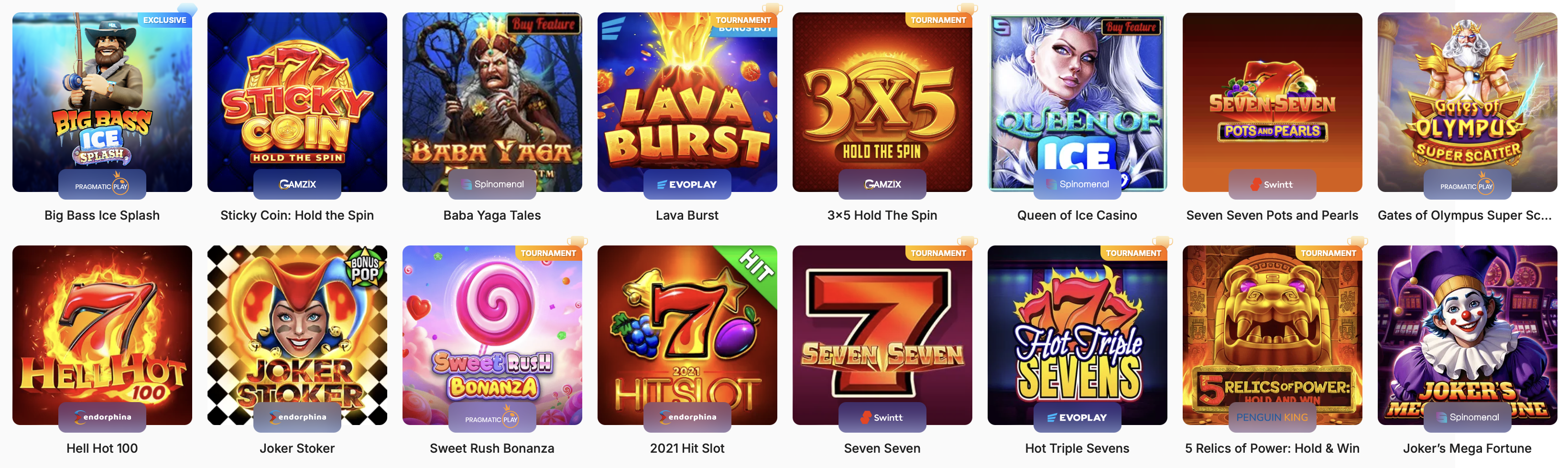 Herní automaty v online kasinu Ice Casino